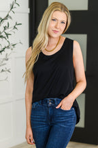 The Mellow Muse Relaxed Knit Tank- Black