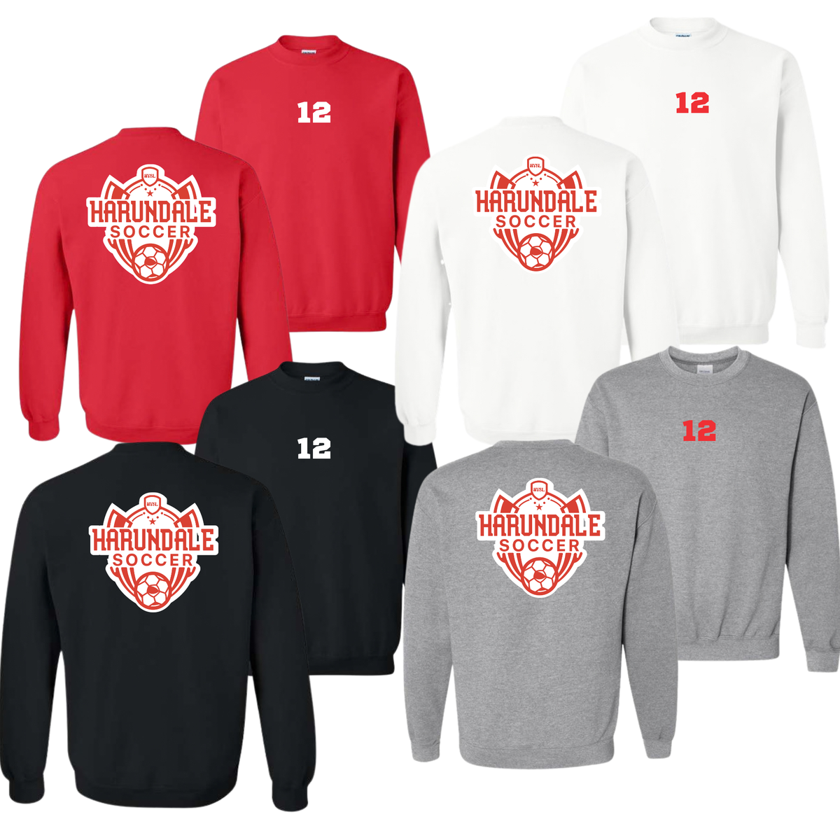 Harundale Soccer w/ Small Number Sweatshirt