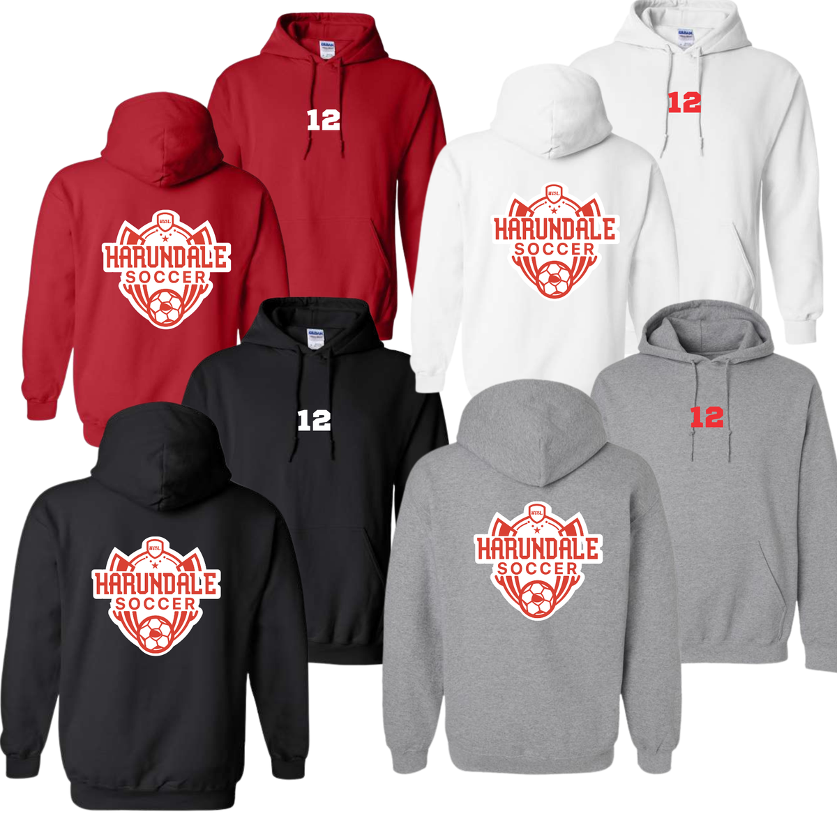 Harundale Soccer w/ Small Number Hoodie