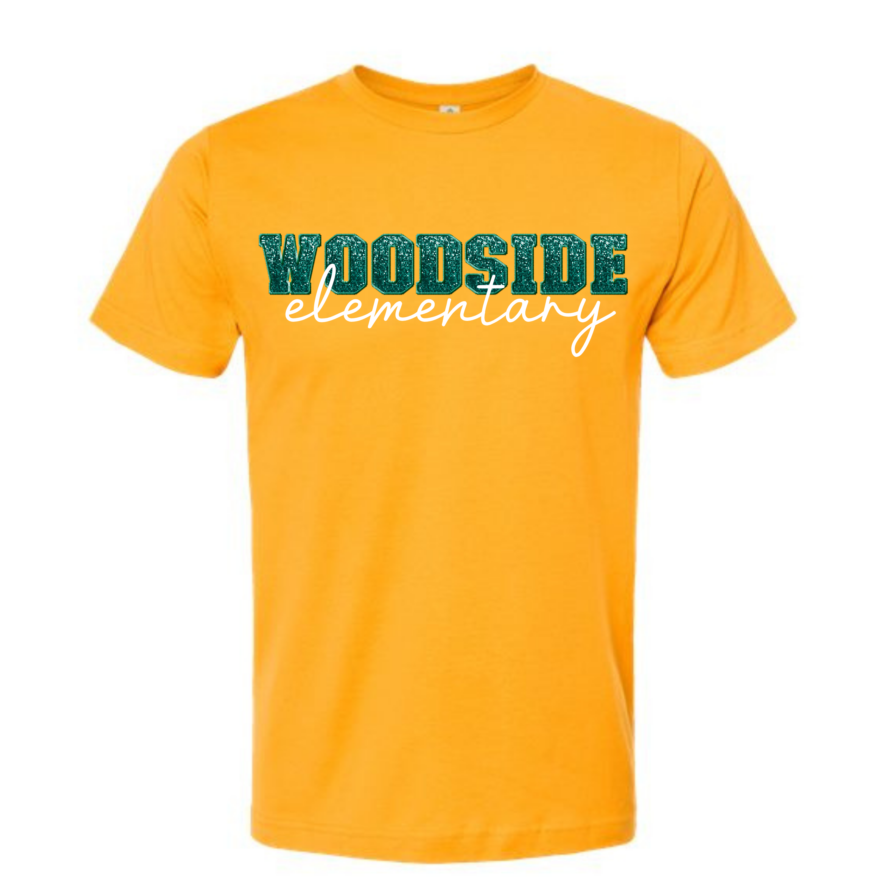 Woodside Elementary Faux Glitter Tee