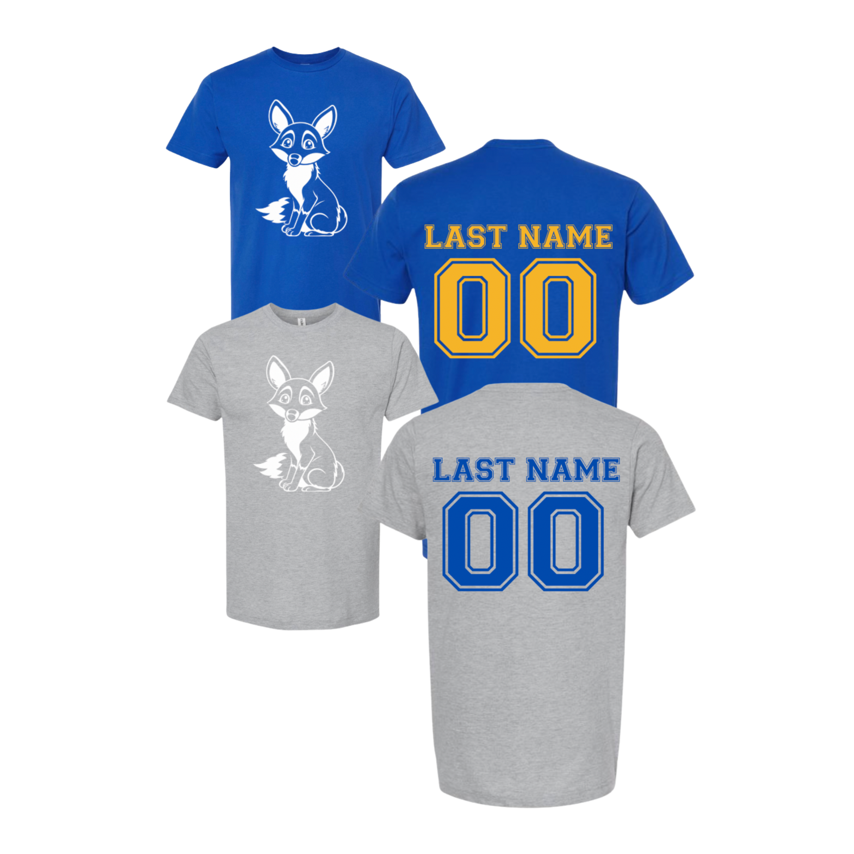 Sunset Fox W/ Name & Number Tee