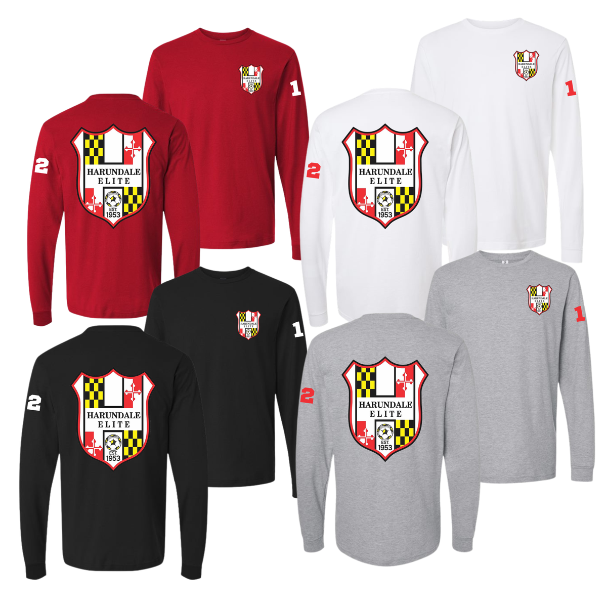 Harundale Elite w/ Number Long Sleeve Tee