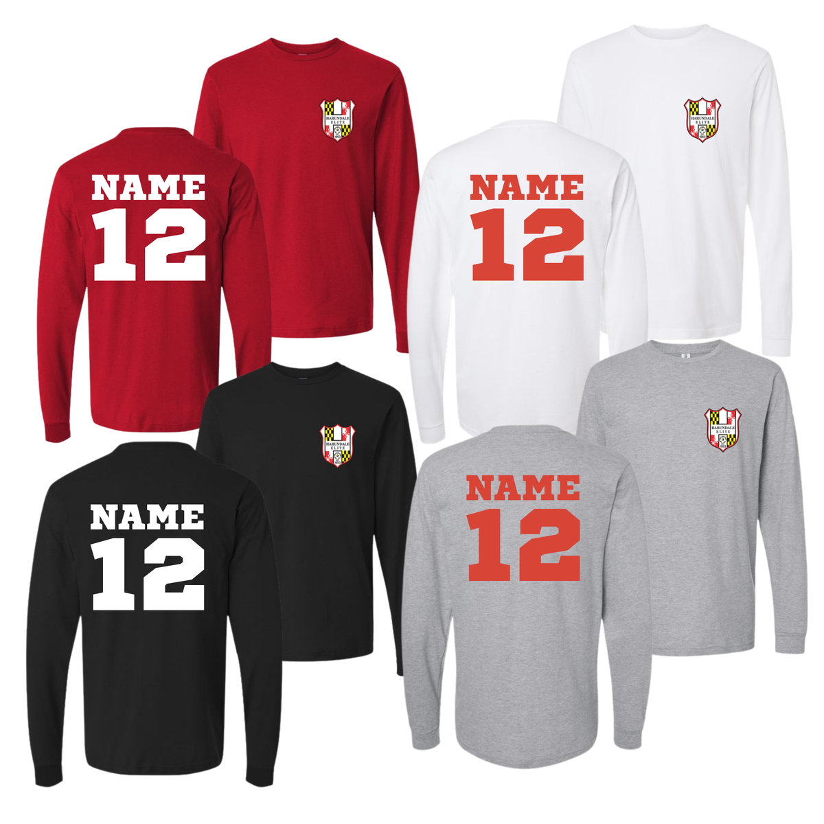 Harundale Elite w/ Name & Number Long Sleeve Tee