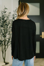 The Lace & Ease Knit Top- Black
