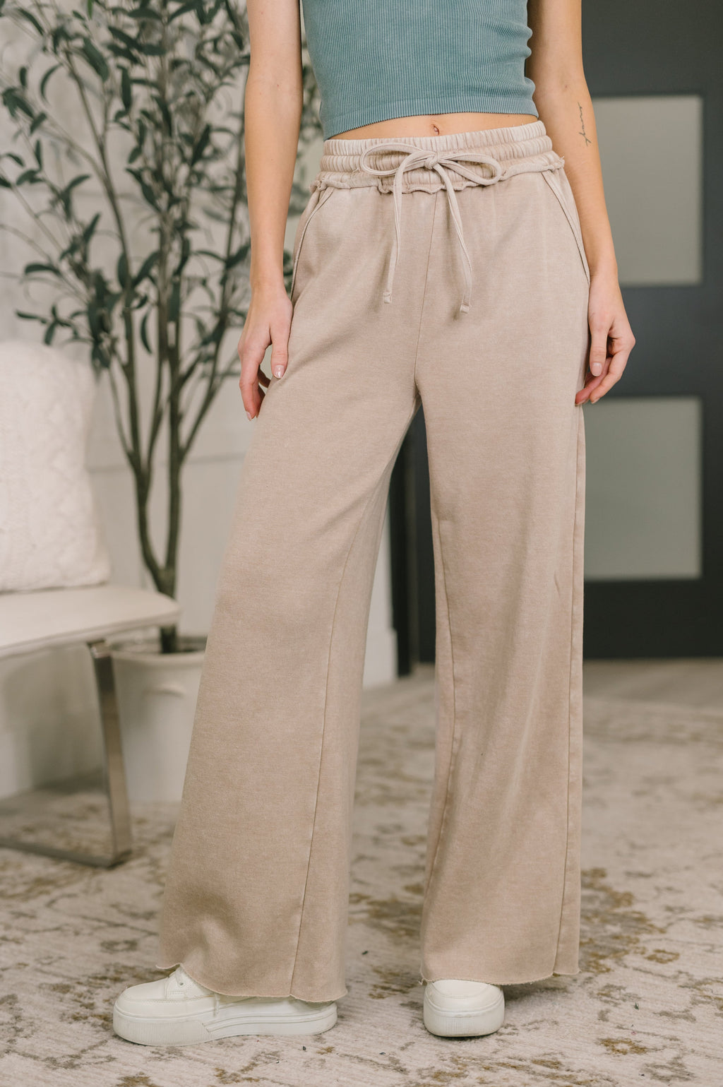 The Dreamy Days Wide Leg Pants- Ash Mocha