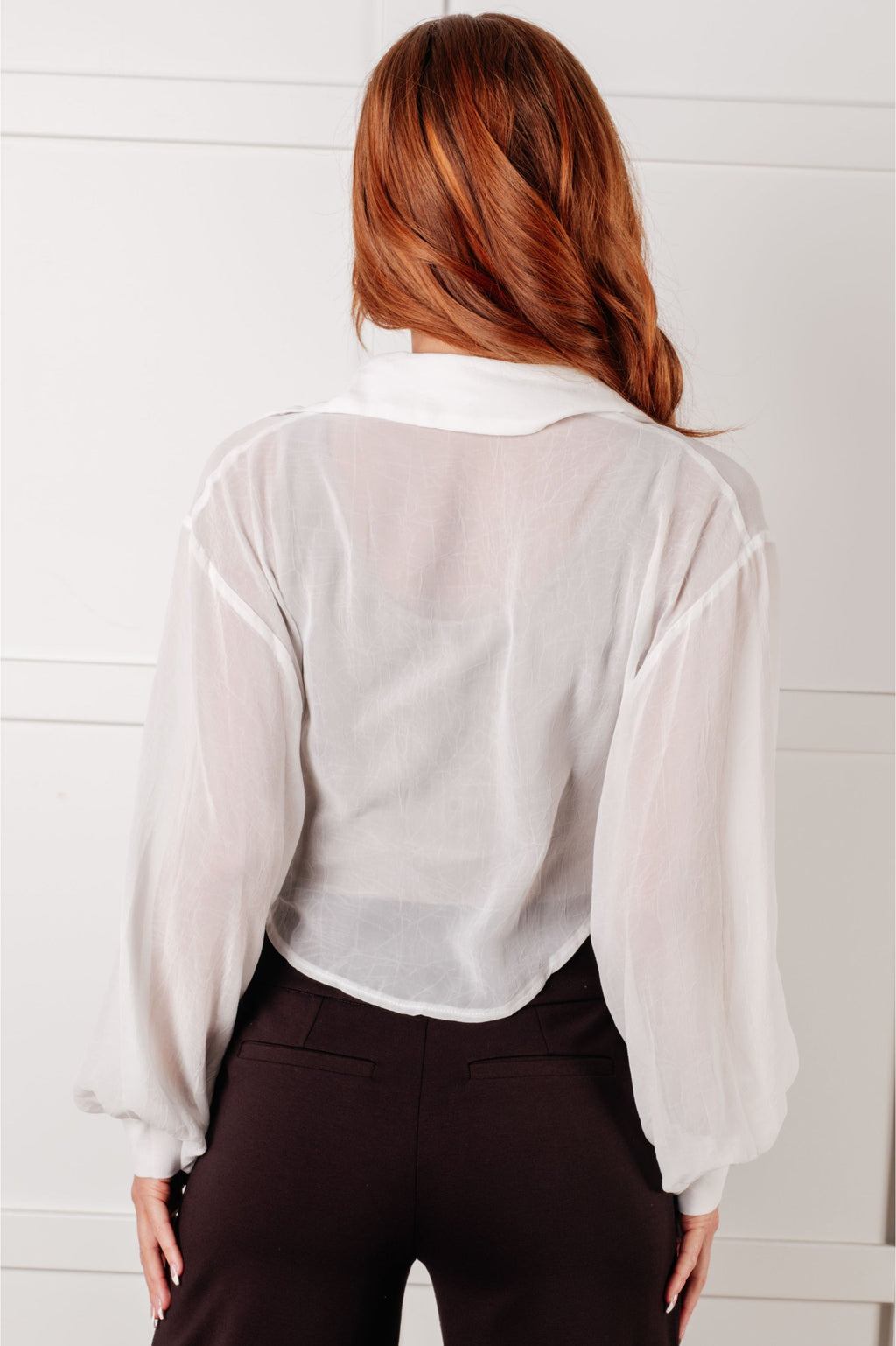 The Pause and Reflect Tie Front Button Up Shirt