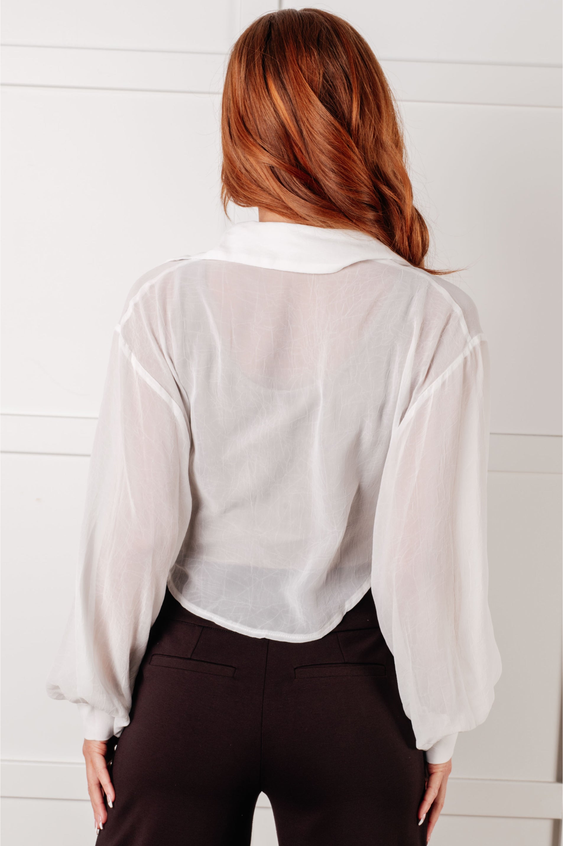 The Pause and Reflect Tie Front Button Up Shirt