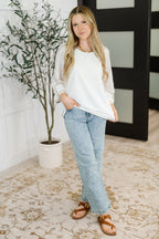 The Preoccupied Striped Sleeve Top- Tan
