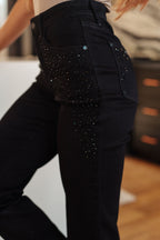 Judy Blue Rhinestone Slim Fit Jeans- Black