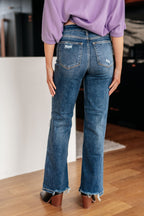 Judy Blue High Rise 90's Straight Jeans- Dark Wash