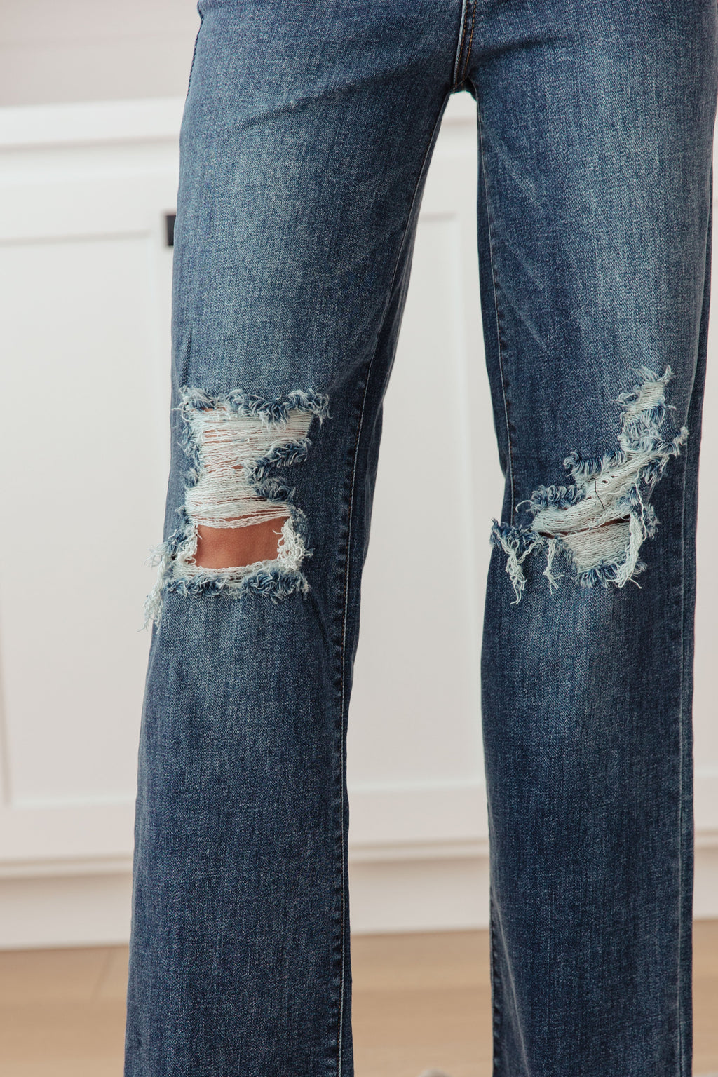 Judy Blue High Rise 90's Straight Jeans- Dark Wash