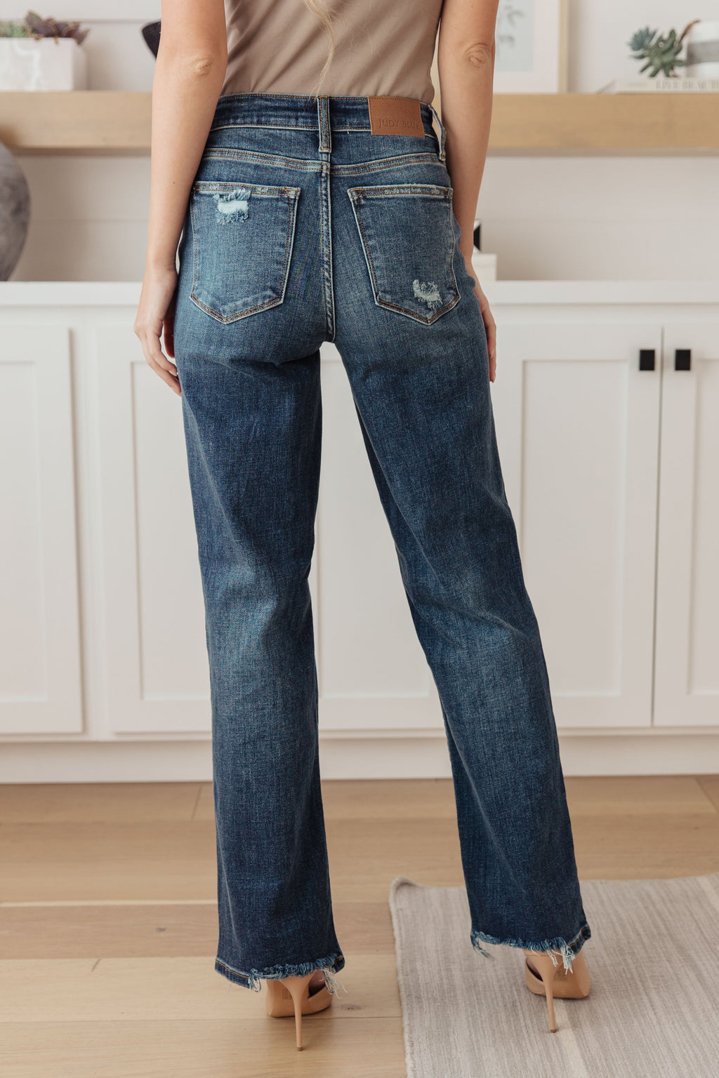 Judy Blue High Rise 90's Straight Jeans- Dark Wash