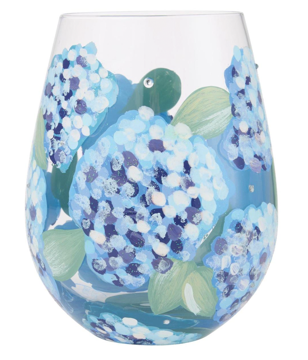 Hydrangea Stemless Wine Glass
