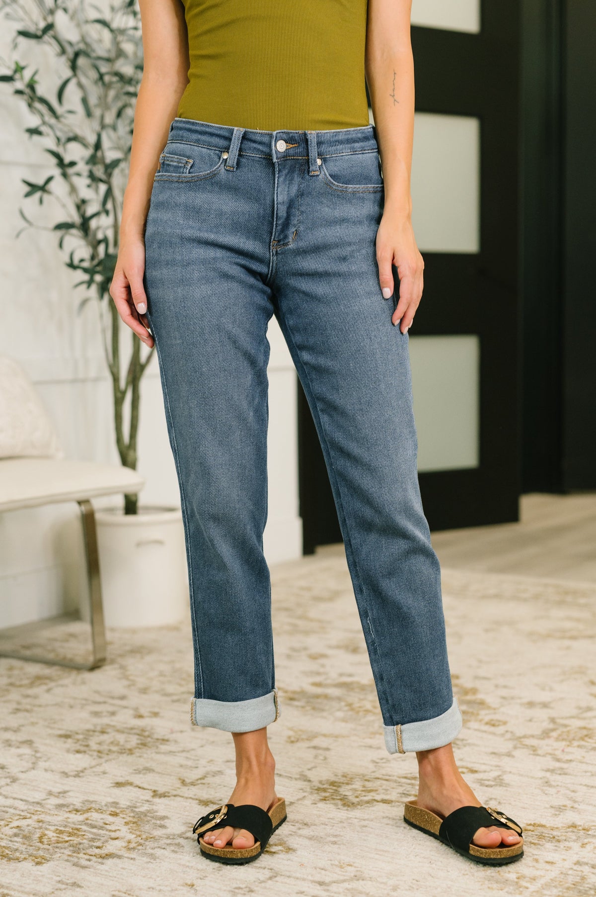 Mid Rise Billie Boyfriend Jean - Dark Cozy Indigo