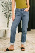 Mid Rise Billie Boyfriend Jean - Dark Cozy Indigo