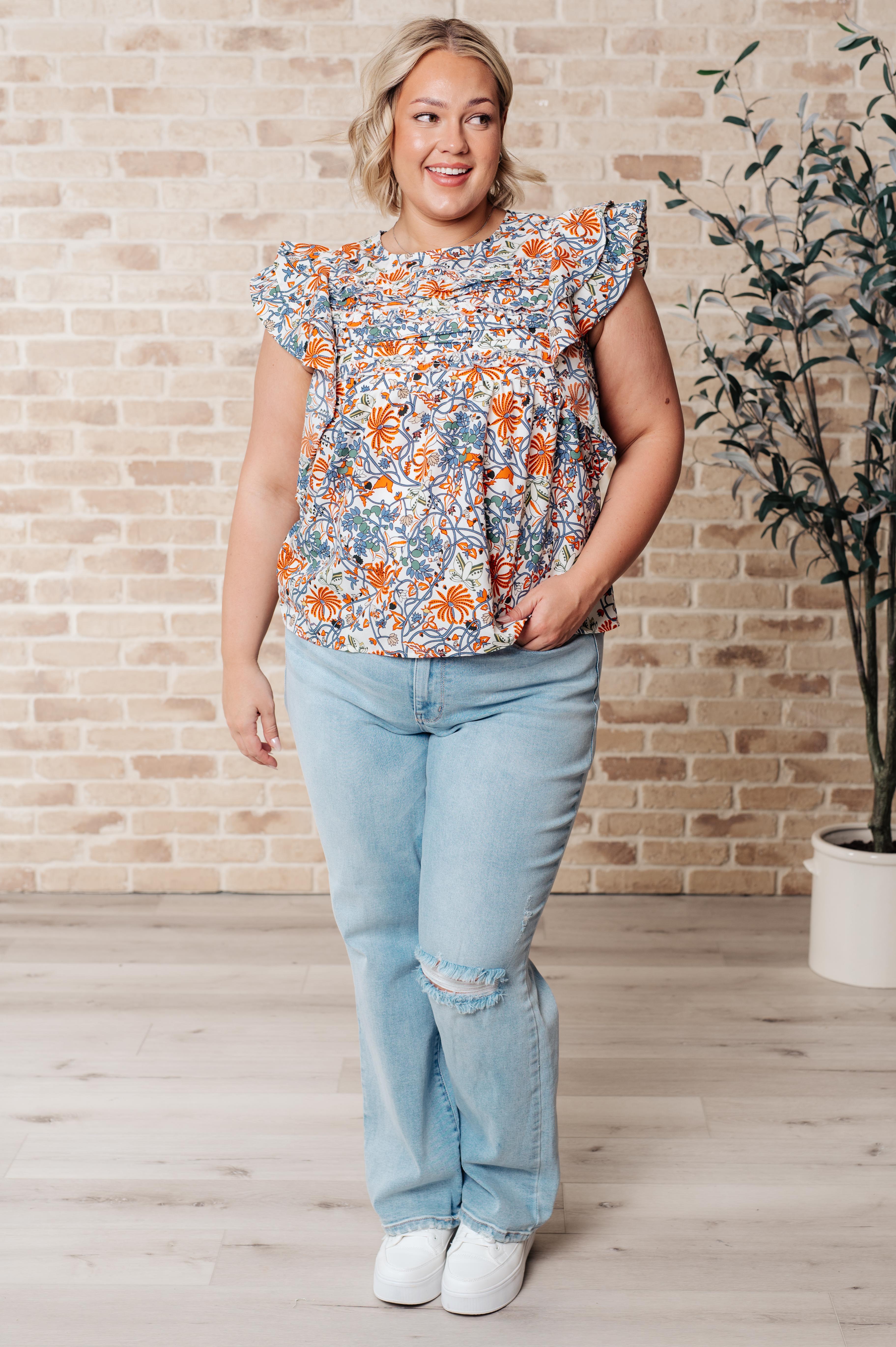 The Something Peaceful Flutter Sleeve Blouse