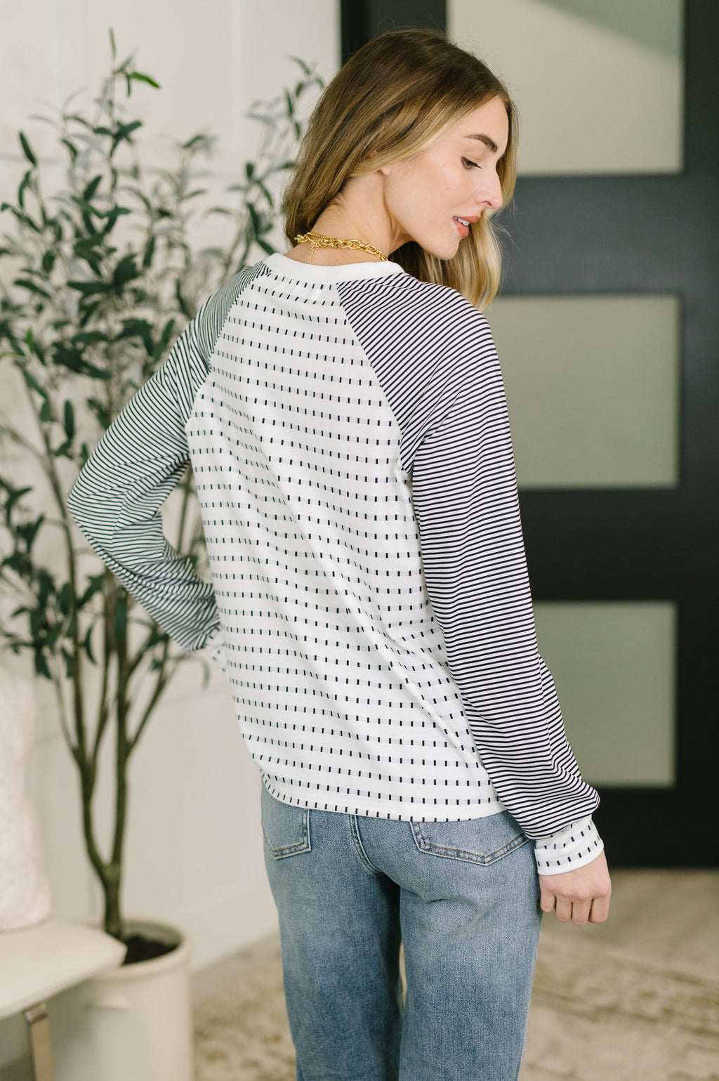 The That's What I Like Raglan Patchwork Long Sleeve Top