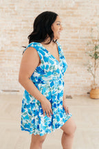 The Sun's Been Quite Kind V-Neck Dress- Blue