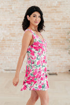 The Sun's Been Quite Kind V-Neck Dress- Pink