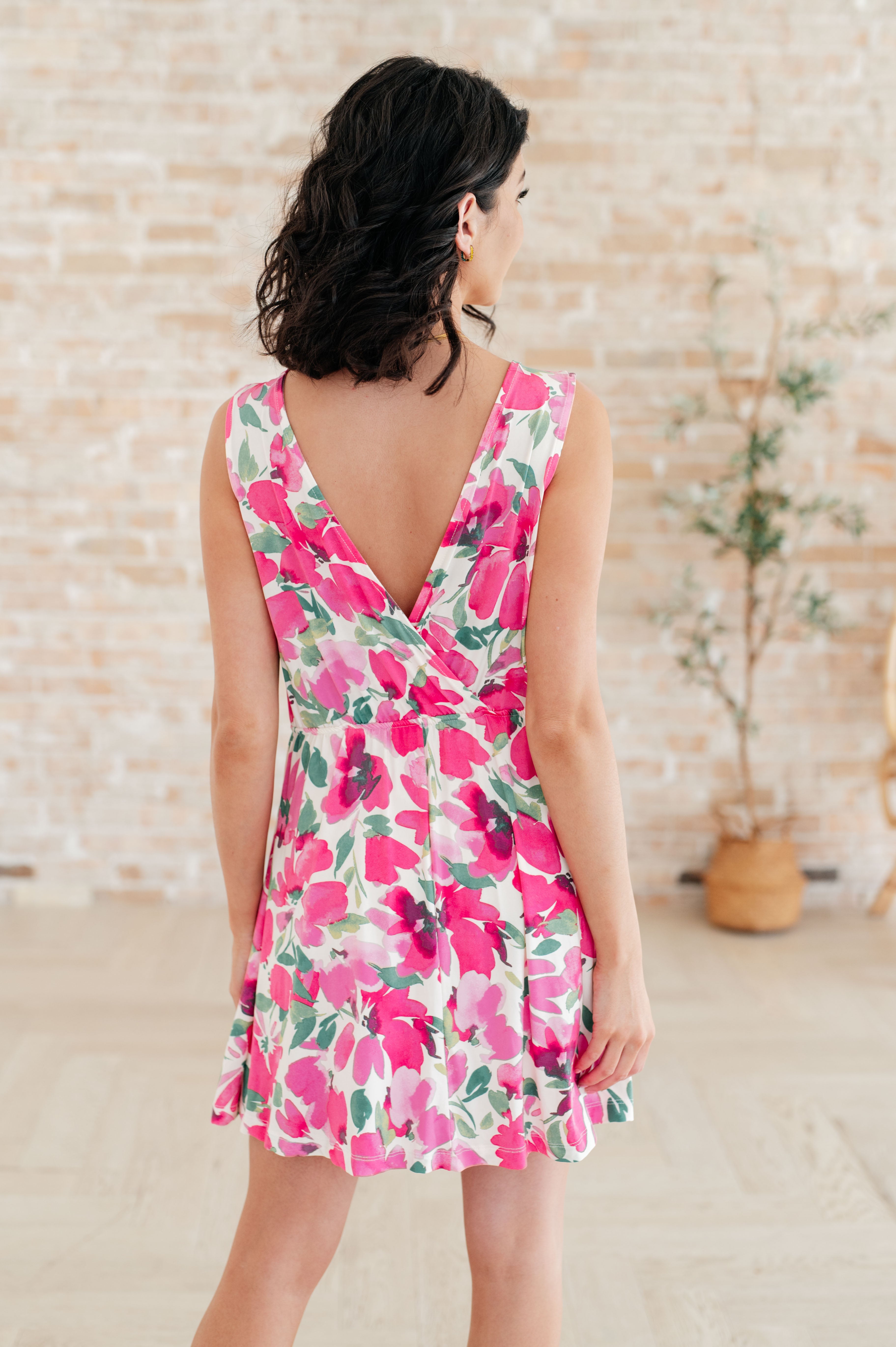 The Sun's Been Quite Kind V-Neck Dress- Pink