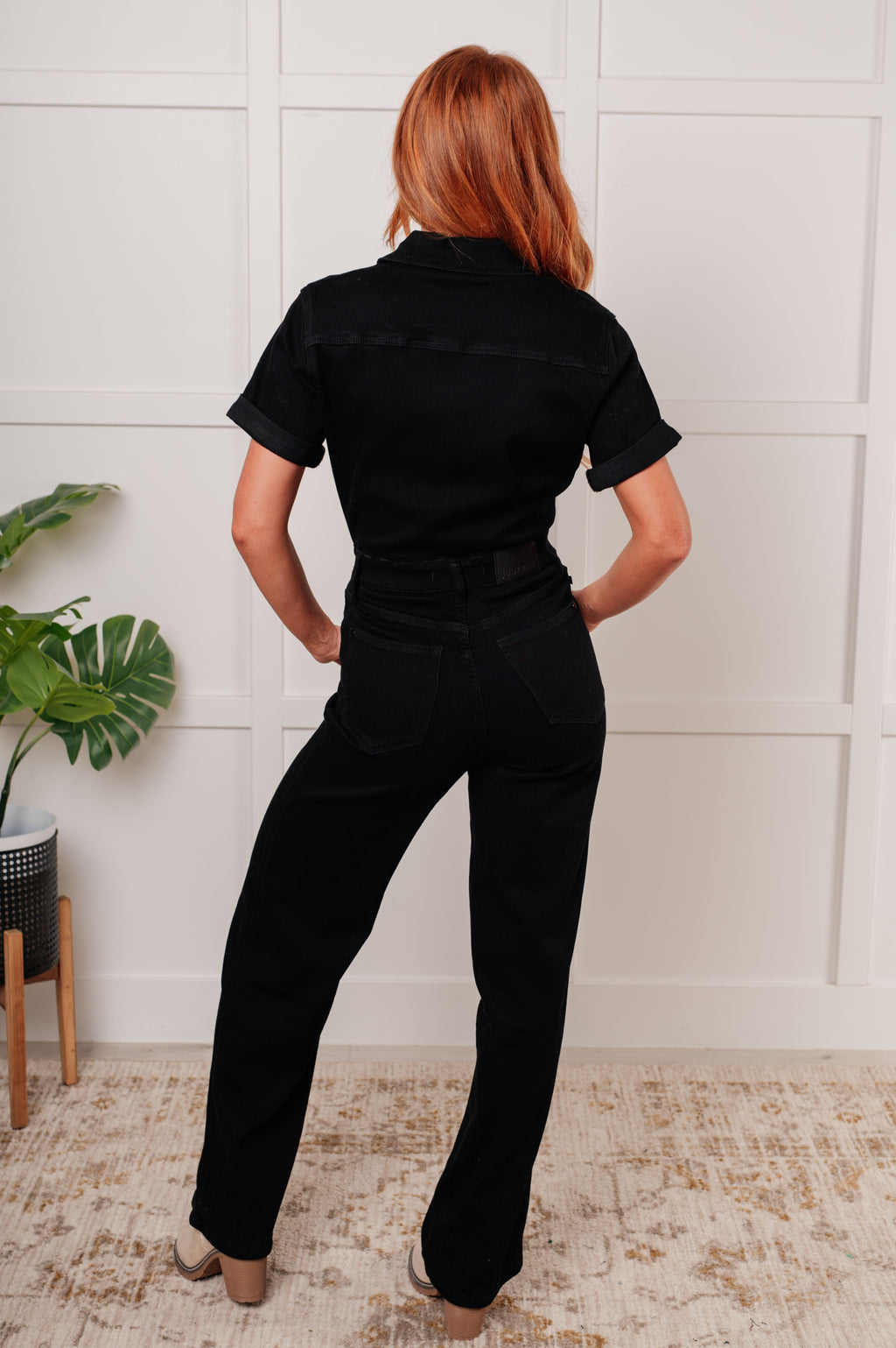 The Tilda Short Sleeve Control Top Denim Jumpsuit