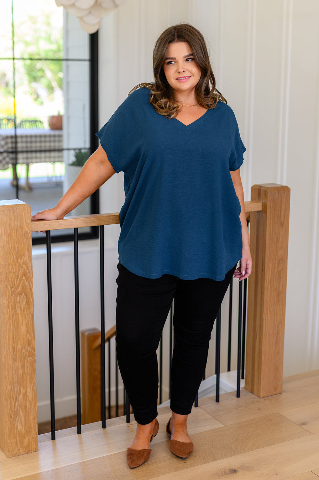 Very Much Needed V-Neck Top- Teal