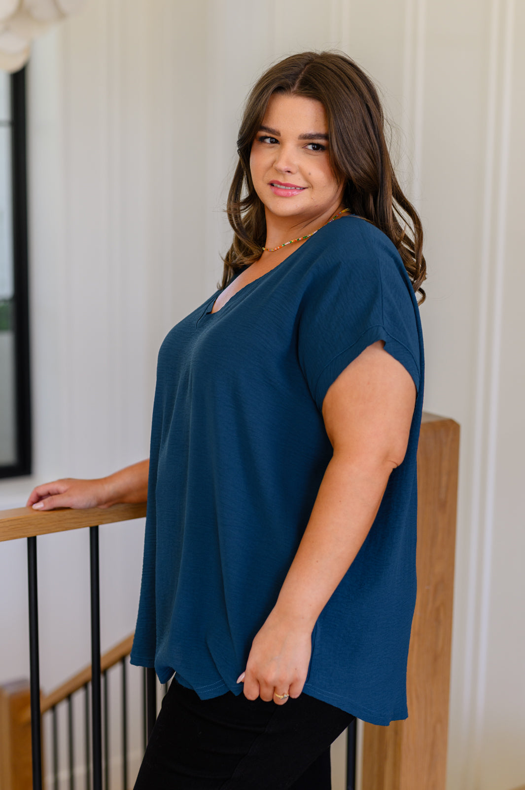 Very Much Needed V-Neck Top- Teal