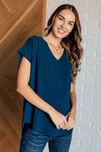 Very Much Needed V-Neck Top- Teal