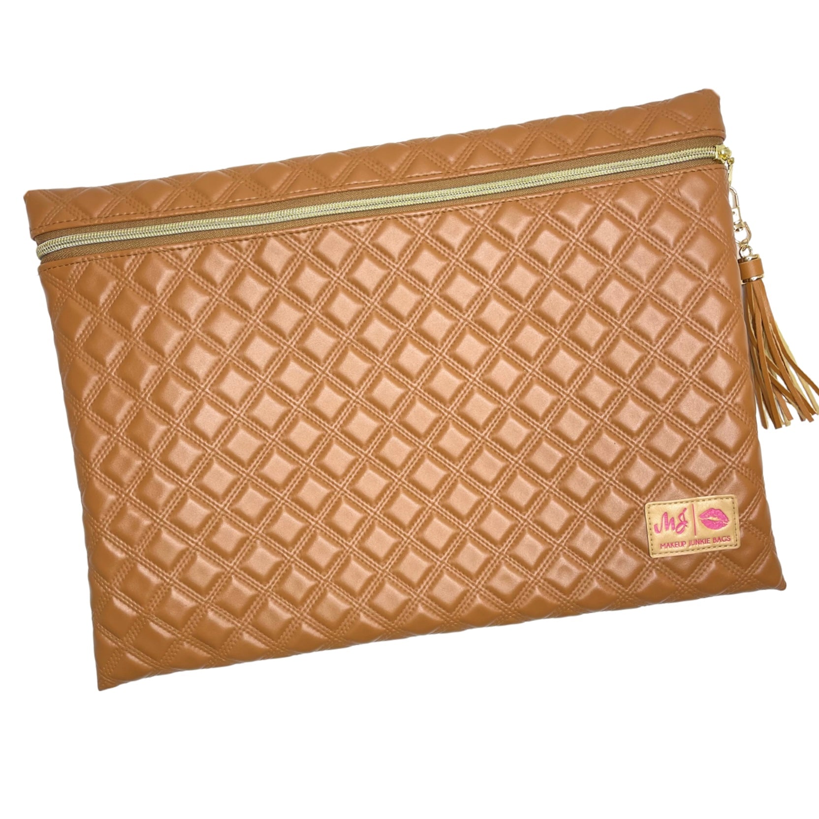 Heirloom Cognac Makeup Junkie Bags