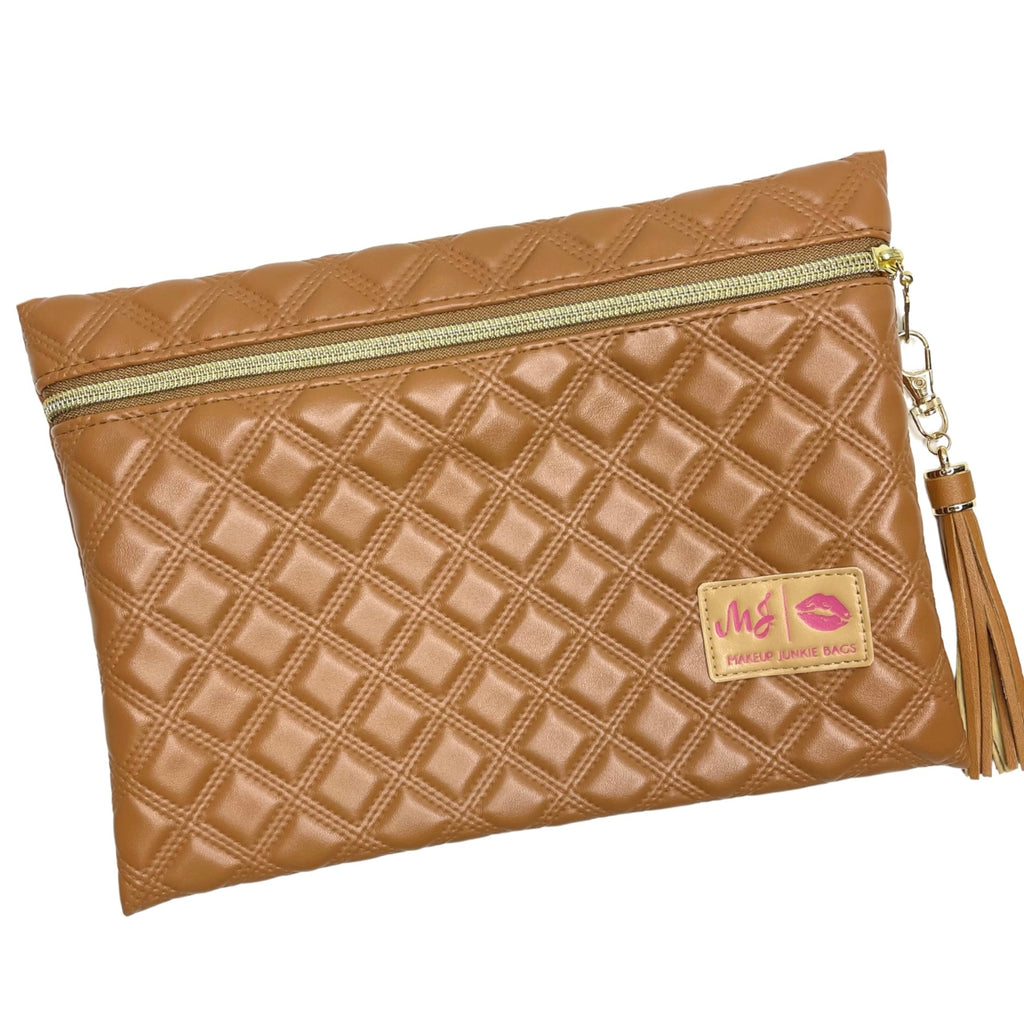 Heirloom Cognac Makeup Junkie Bags
