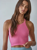 Summer Tide Halter Top- Glow Pink